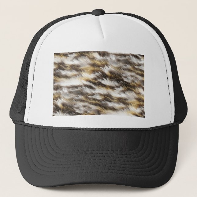 leopard fur trucker hat (Front)