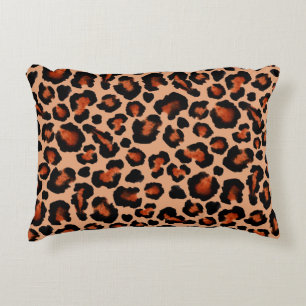 Leopard fur, watercolor, seamless background. decorative cushion