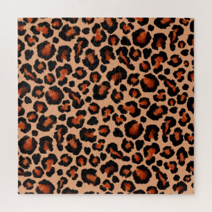 Leopard fur, watercolor, seamless background. jigsaw puzzle