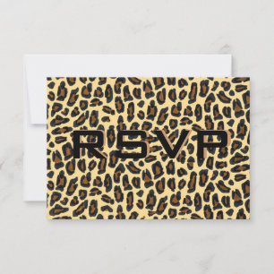 Leopard Fur Wedding Reception RSVP Card