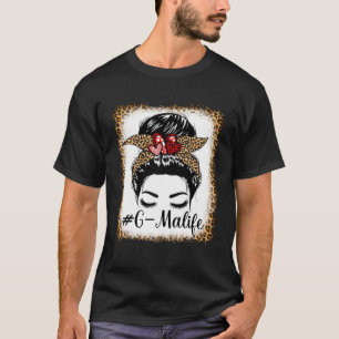 Leopard G Ma Life Messy Bun Bleaches Mother s Day  T-Shirt