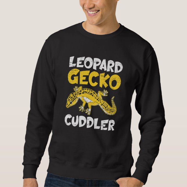 Leopard Gecko Cuddler Reptile  Cuddling Hug Sweatshirt (Front)