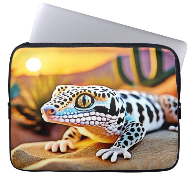 Leopard Gecko Desert Design Laptop Sleeve (Front)