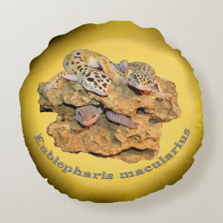 Leopard gecko design for all! round cushion
