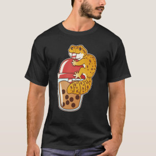 Leopard Gecko Drinking Boba Bubble Tea T-Shirt