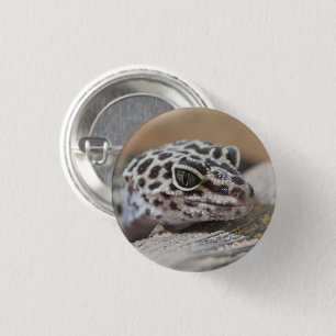 Leopard Gecko Eyes Mouth Face Close Up 3 Cm Round Badge