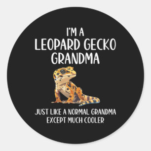Leopard Gecko Grandma Definition Animals Lover Mot Classic Round Sticker