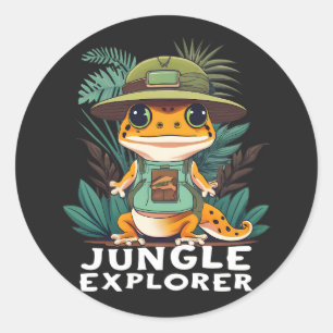 Leopard Gecko Jungle Explorer: Unveil the Wild Classic Round Sticker