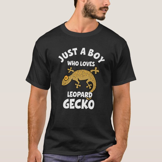 Leopard Gecko Just A Boy Men's Kawaii Lizard And R T-Shirt (Front)