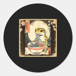 Leopard Gecko Lizard Ramen Crested Gecko Japanese  Classic Round Sticker