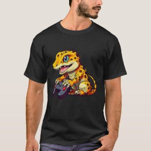 Leopard Gecko Playing Video Game Lizard & Reptiles T-Shirt