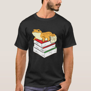 Leopard Gecko Sleeping On Books Reading And Geckos T-Shirt