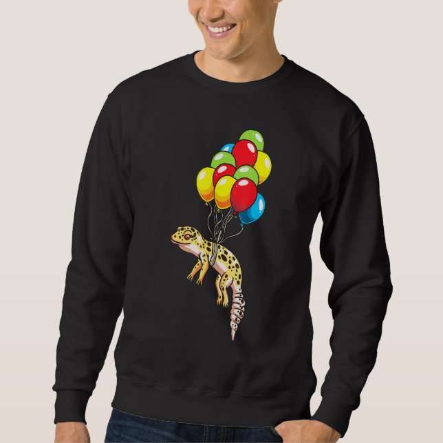 Leopard Gecko With Balloons Sweatshirt (Front)