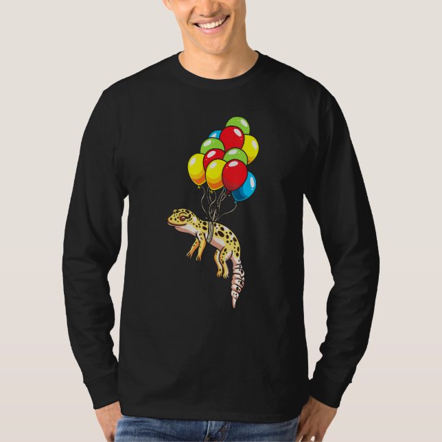 Leopard Gecko With Balloons T-Shirt (Front)
