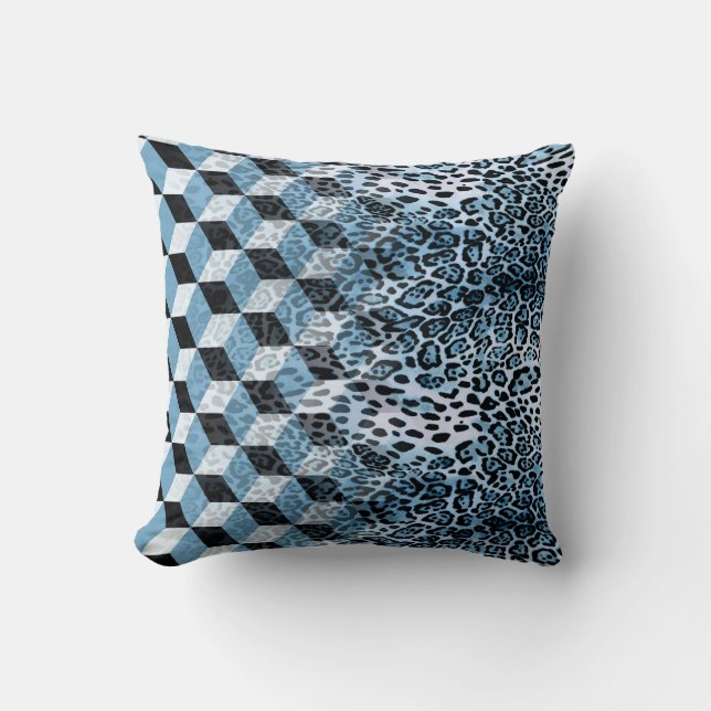 Leopard Geometric, Animal Skin Design. Cushion (Front)