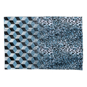 Leopard Geometric, Animal Skin Design. Pillowcase