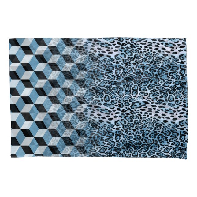 Leopard Geometric, Animal Skin Design. Pillowcase (Front)