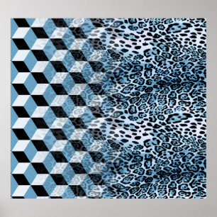 Leopard Geometric, Animal Skin Design. Poster