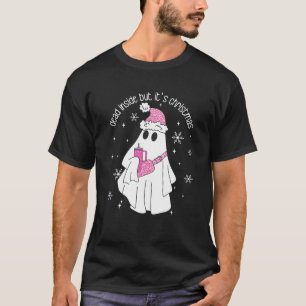 Leopard Ghost Dead Inside But It s Christmas Retro T-Shirt