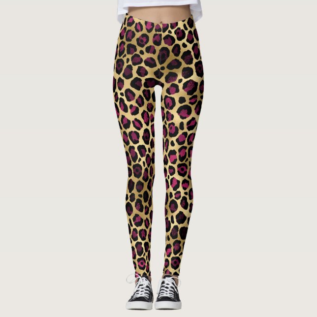 Leopard Gift, Wild Cat Safari, Men Women Kids Leggings (Front)