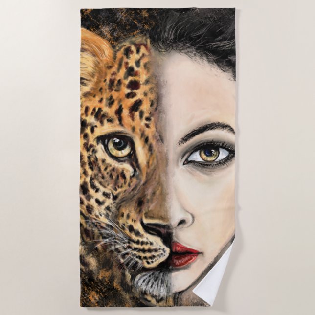 Leopard Girl Beach Towel (Front)