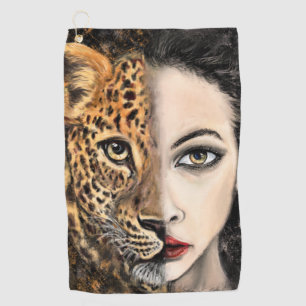 Leopard Girl Golf Towel
