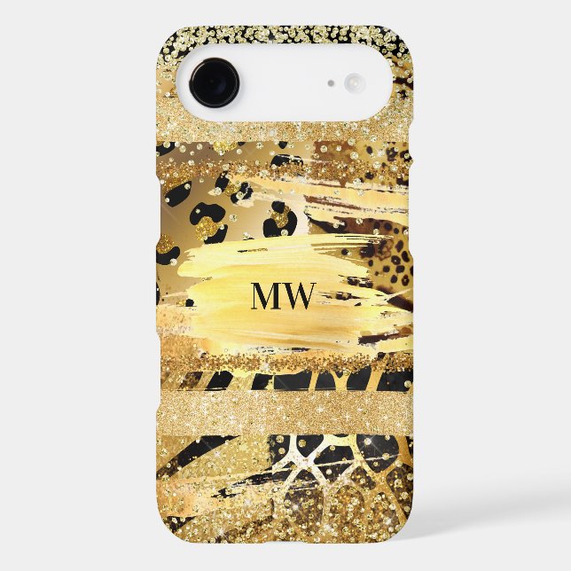 Leopard glam glitter safari print pattern monogram Case-Mate samsung galaxy case (Back)