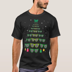 Leopard Glasses Xmas Tree Optometrist Christmas Op T-Shirt