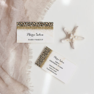 Leopard  glitter gold Business Card