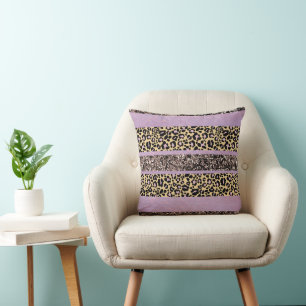 Leopard Glitter Stripes Glam 1 Cushion