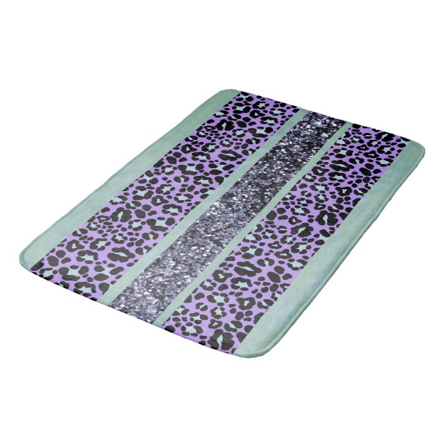 Leopard Glitter Stripes Glam 3 Bath Mat (Angled)