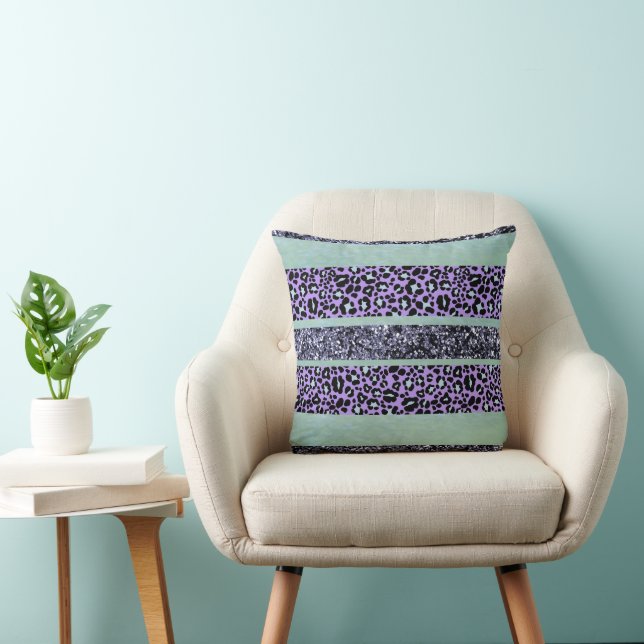 Leopard Glitter Stripes Glam 3 Cushion (Chair)