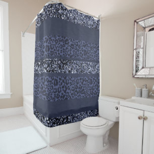 Leopard Glitter Stripes Glam 5 Shower Curtain