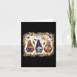 Leopard Gnomes Autumn Gnome Pumpkin Fall Gnomies H Card