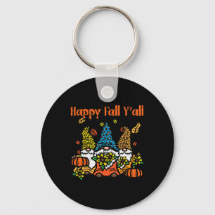 Leopard Gnomes Happy Fall Yall Thanksgiving Men Wo Key Ring