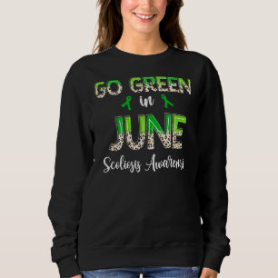 Leopard Go Green In June Scoliosis Awareness Sweatshirt