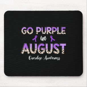 Leopard Go Purple in August Overdose Awareness  Mouse Pad