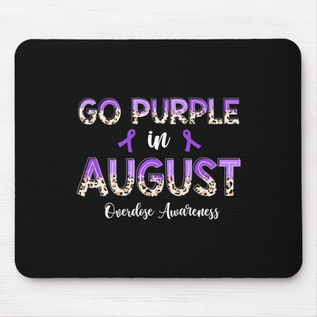 Leopard Go Purple in August Overdose Awareness  Mouse Pad (Front)