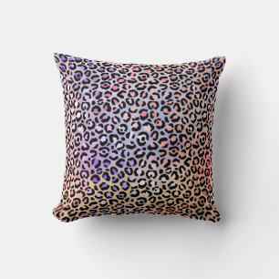 *~*  Leopard  Gold Animal Print Black Spots Cushion
