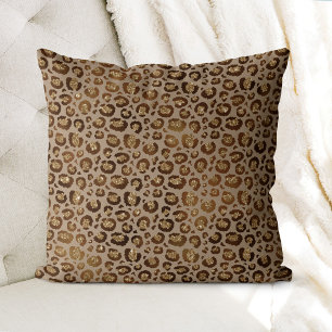Leopard Gold Glitter Cushion