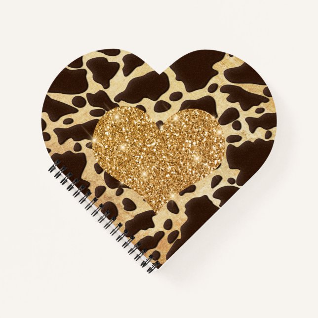 Leopard Gold Heart Notebook (Front)