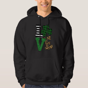 Leopard & Green Buffalo Plaid Love St Patrick's Da Hoodie