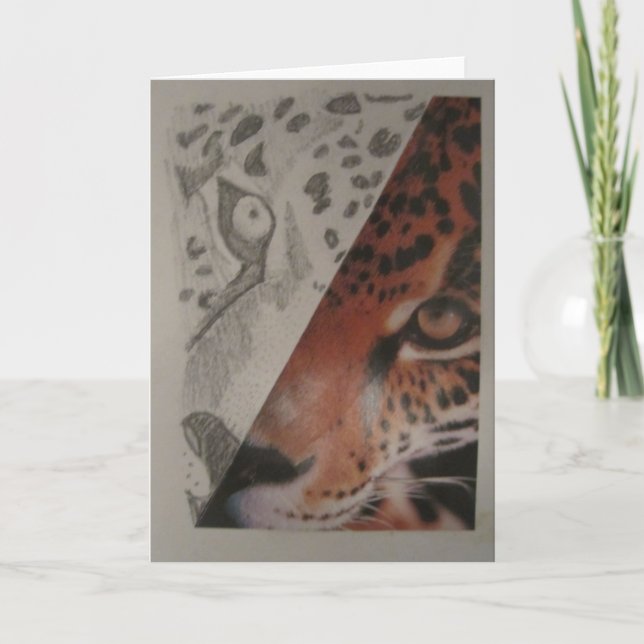 Leopard Greeting Card-Blank Inside Card (Front)