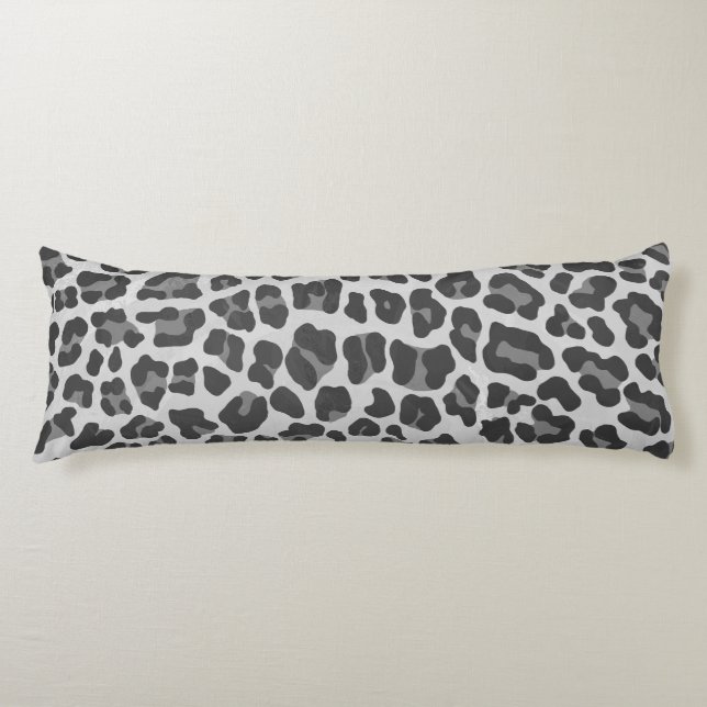 Leopard Grey and Light Grey Print Body Cushion (Front)