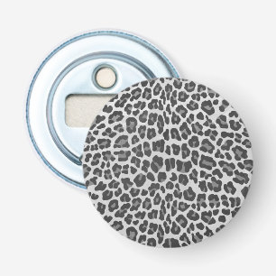 Leopard Grey and Light Grey Print Bottle Opener