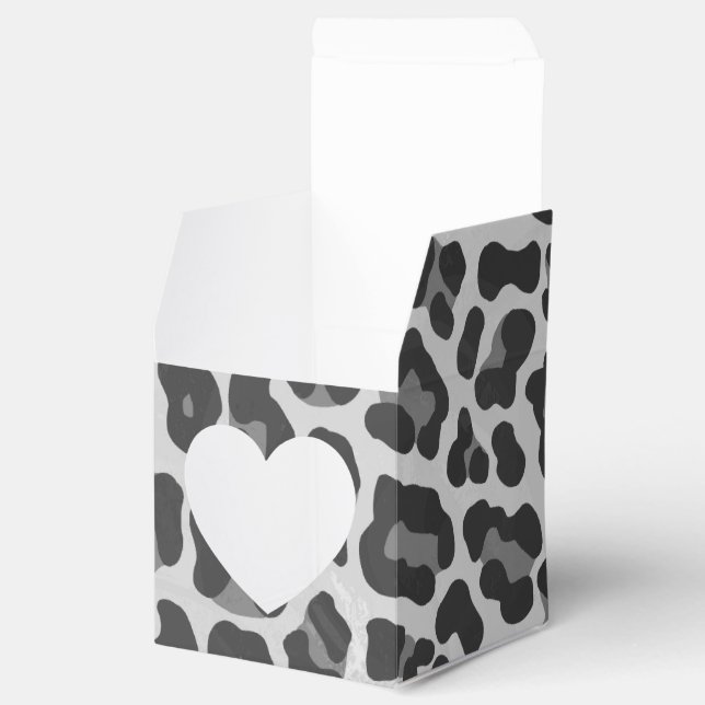 Leopard Grey and Light Grey Print Favour Box (Opened)