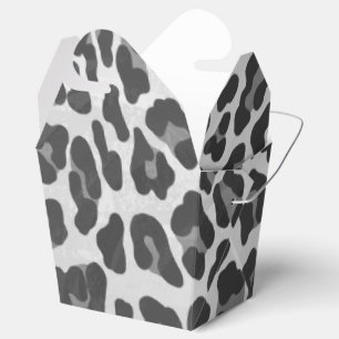 Leopard Grey and Light Grey Print Favour Box