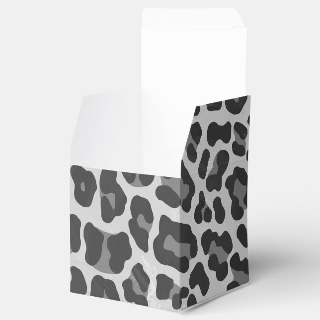 Leopard Grey and Light Grey Print Favour Box (Opened)