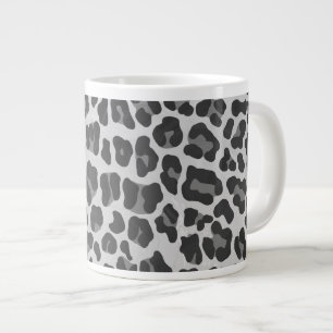 Leopard Grey and Light Grey Print Large Coffee Mug