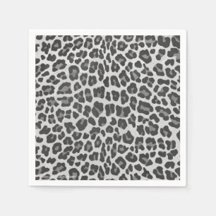 Leopard Grey and Light Grey Print Napkin